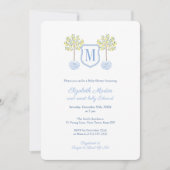 Smart Lemon Tree Monogram Little Boy Baby shower Kaart (Voorkant)