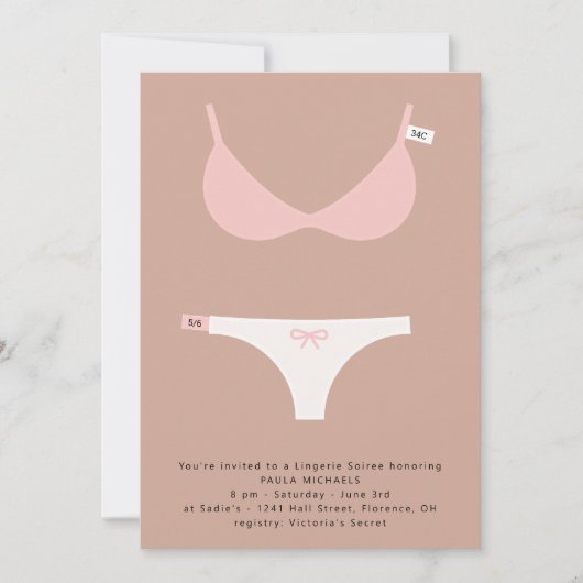 Smart Lingerie Bruids Soiree en Douche Uitnodiging (Voorkant)