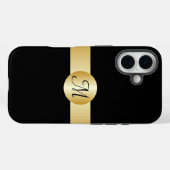 Smart Minimalist Gold Circle Monogrammed Case-Mate iPhone Case (Achterkant (horizontaal))