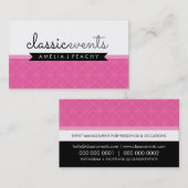  SMART modern eenvoudig schattig classy roze zwart Visitekaartje (Voorkant / Achterkant)