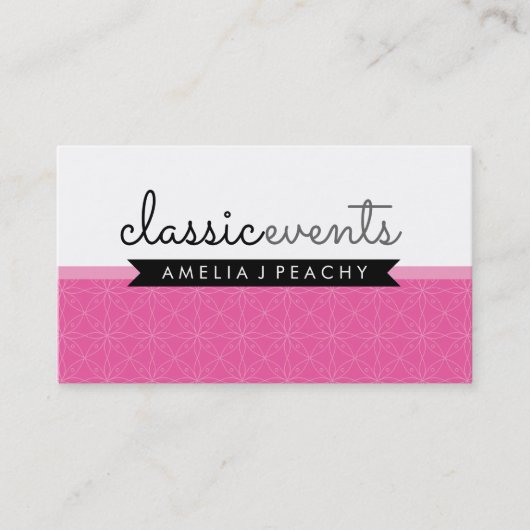  SMART modern eenvoudig schattig classy roze zwart Visitekaartje (Voorkant)