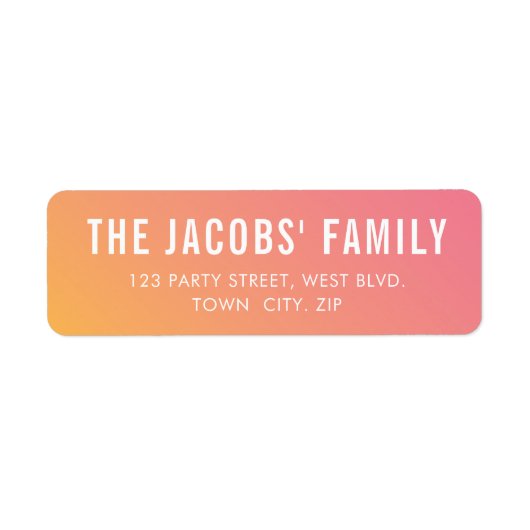 SMART  moderne ombre roze gele gradiënt Etiket (Voorkant)