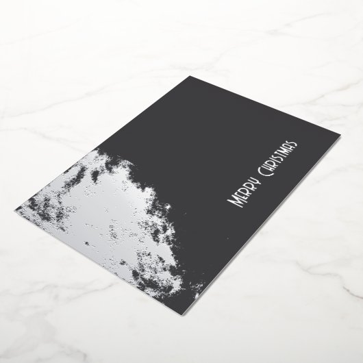 Smart Monochrome Gritty Heldere Kerstverlichting Folie Feestdagenkaart (Gedraaid)