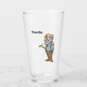 Smart Old Man Cartoon, Grappige Ouderenwijsheid Glas (Voorkant)