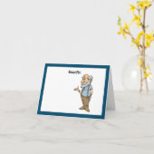 Smart Old Man Cartoon, Grappige Ouderenwijsheid Kaart (Gele Bloem)