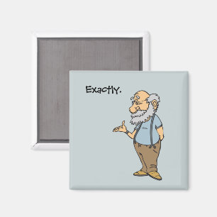 Smart Old Man Cartoon, Grappige Ouderenwijsheid Magneet