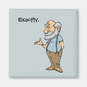 Smart Old Man Cartoon, Grappige Ouderenwijsheid Magneet (Voorkant)