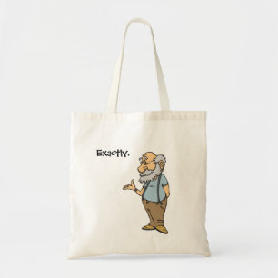 Smart Old Man Cartoon, Grappige Ouderenwijsheid Tote Bag