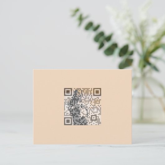 Smart Oranje Shades Monochrome Indie Song Qr Code Briefkaart (Staand voorkant)