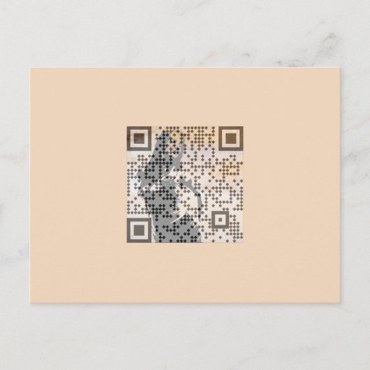 Smart Oranje Shades Monochrome Indie Song Qr Code Briefkaart (Voorkant)