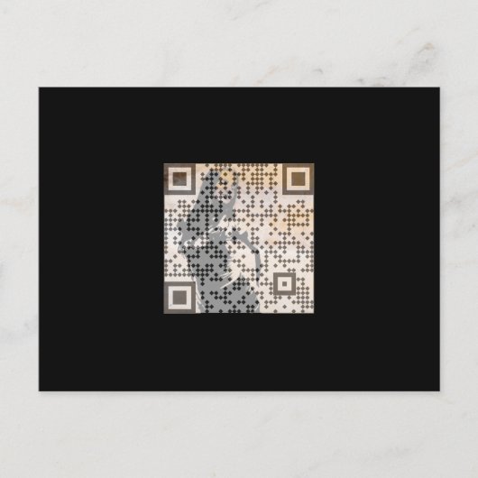 Smart Oranje Shades Monochrome Indie Song Qr Code Briefkaart (Voorkant)