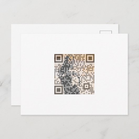 Smart Oranje Shades Monochrome Indie Song Qr Code Briefkaart (Voorkant / Achterkant)