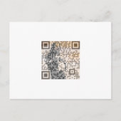 Smart Oranje Shades Monochrome Indie Song Qr Code Briefkaart (Voorkant)
