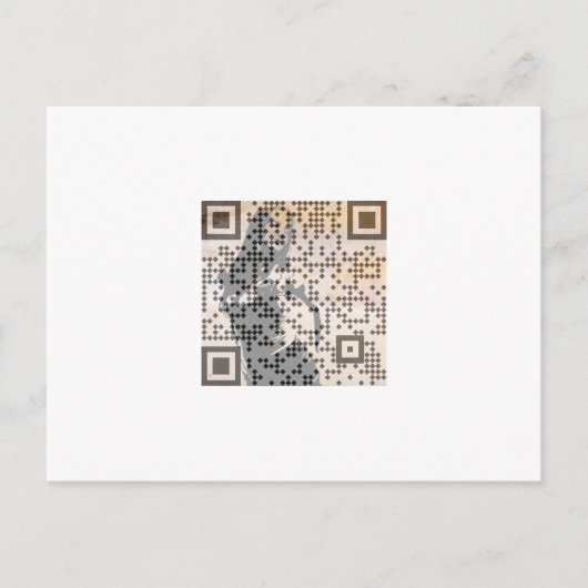 Smart Oranje Shades Monochrome Indie Song Qr Code Briefkaart (Voorkant)