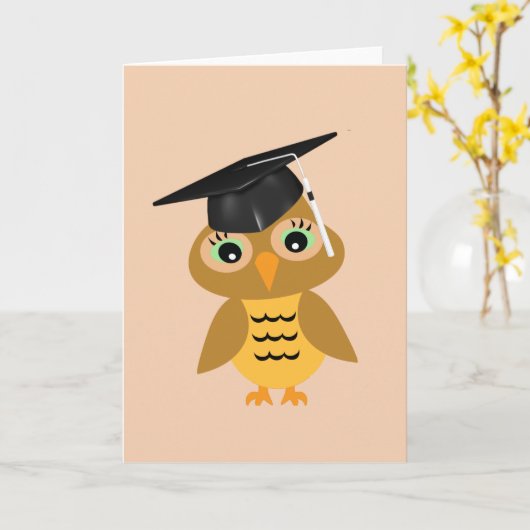 Smart Owl Afstuderen Kaart (Gele Bloem)