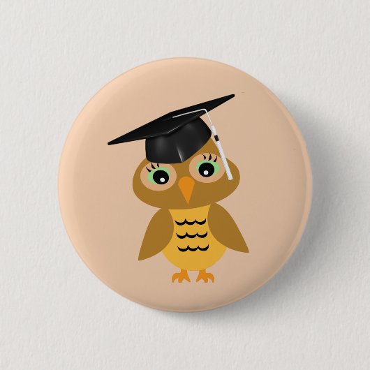 Smart Owl Afstuderen Ronde Button 5,7 Cm (Voorkant)