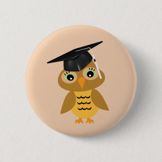 Smart Owl Afstuderen Ronde Button 5,7 Cm