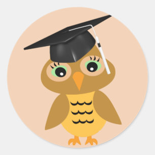 Smart Owl Afstuderen Ronde Sticker
