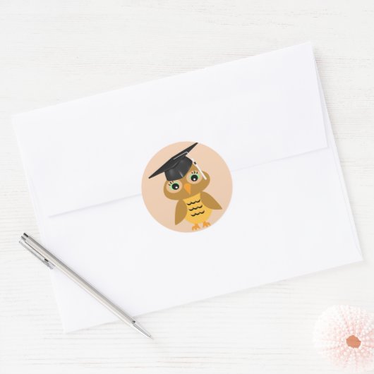 Smart Owl Afstuderen Ronde Sticker (Envelop)