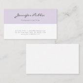 Smart Paarse Wit Creatief Modern Minimalistisch Visitekaartje (Voorkant / Achterkant)