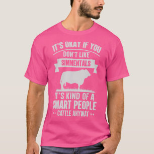 Smart People Cattle Farmer Cow Breed Simmentals T-shirt