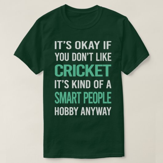 Smart People Hobby Cricket T-shirt (Design voorkant)