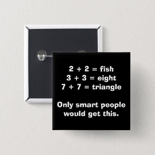 Smart People Wiskunde Button (Voorkant /achterkant)