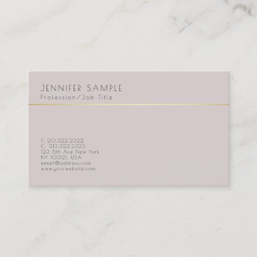 Smart Plain Creative Elegant Classic Colour Harmon Visitekaartje (Voorkant)