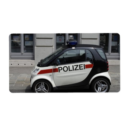 Smart Polizei Auto Etiket (Voorkant)