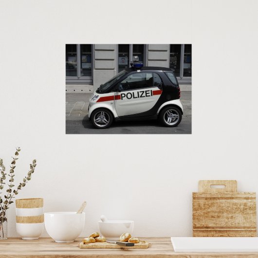 Smart Polizei Auto Poster (Keuken)