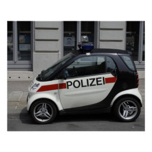 Smart Polizei Auto Poster