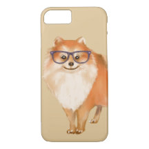 Smart Pomeranian Puppy (achtergrondkleur bewerkbaa