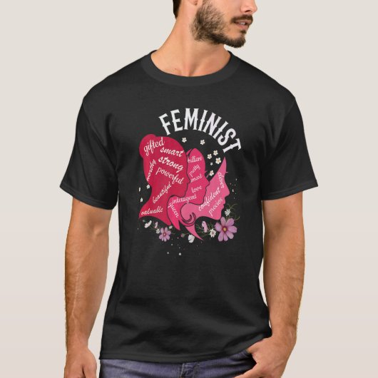 Smart Powerful Feminist Feminism Rights Womens Equ T-shirt (Voorkant)