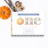 Smart Pumpkin Madras Pset Boy 1st Birthday Party Kaart