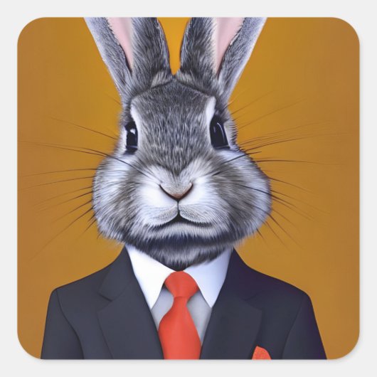 Smart Rabbit Vierkante Sticker (Voorkant)