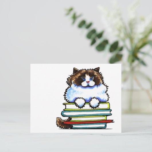 Smart Ragdoll Kat Books Briefkaart (Staand voorkant)