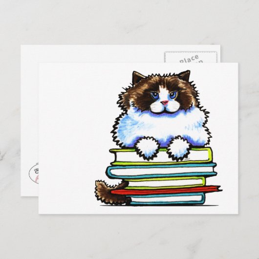 Smart Ragdoll Kat Books Briefkaart (Voorkant / Achterkant)