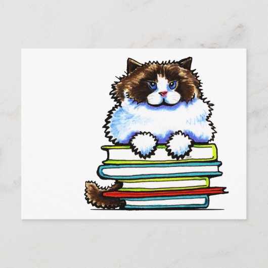Smart Ragdoll Kat Books Briefkaart (Voorkant)