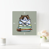 Smart Ragdoll Kat Books Vierkante Klok (Huis)