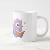 Smart Reading Monster Kids Mug — Purple Study Grote Koffiekop (Rechts)
