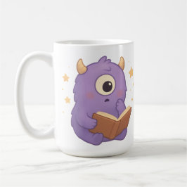 Smart Reading Monster Kids Mug — Purple Study Koffiemok