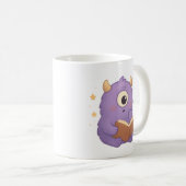 Smart Reading Monster Kids Mug — Purple Study Koffiemok (Voorkant rechts)