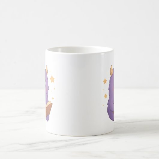 Smart Reading Monster Kids Mug — Purple Study Koffiemok (Center)