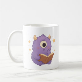 Smart Reading Monster Kids Mug — Purple Study Koffiemok