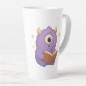 Smart Reading Monster Kids Mug — Purple Study Latte Mok (Rechterhoek)