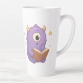 Smart Reading Monster Kids Mug — Purple Study Latte Mok (Rechts)
