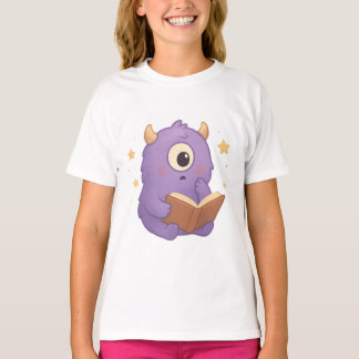 Smart Reading Monster - Purple Book Lover Kids Tee T-shirt