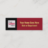 Smart Red Stripe Uw Logo & QR Code Professional Mini Visitekaartje (Voorkant)