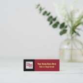 Smart Red Stripe Uw Logo & QR Code Professional Mini Visitekaartje (Staand voorkant)