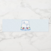 Smart Rood Wit Blauw Koppels Crest Bruiloft Douche Waterfles Etiket (Enkel label)